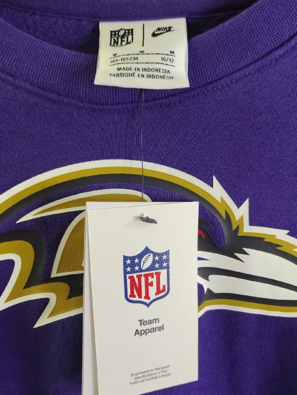 Nike Purple and Black Baltimore Ravens Cropped Sweatshirt